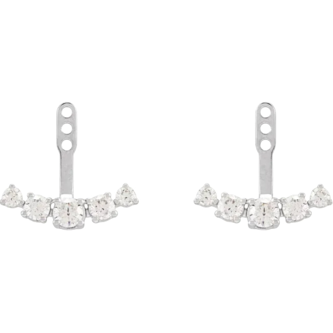 Diamond Halo Stud Earring Jackets 1/2 ct tw Round 14K White Gold | Jared